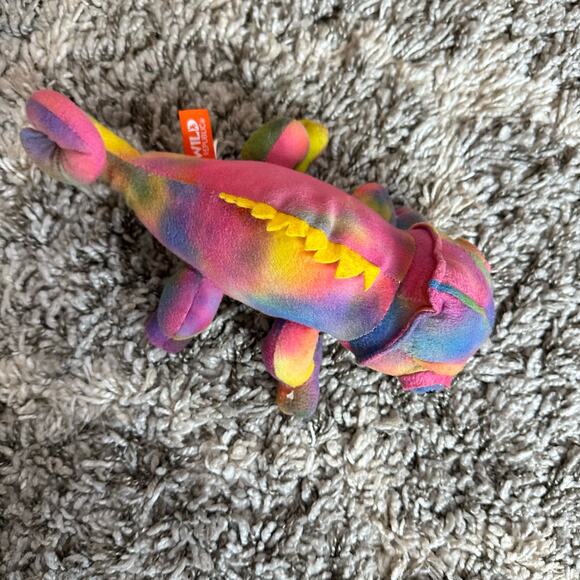 Wild Republic Tie Dye Iguana Chameleon Lizard Rainbow Plush Stuffed Animal - Picture 3 of 9
